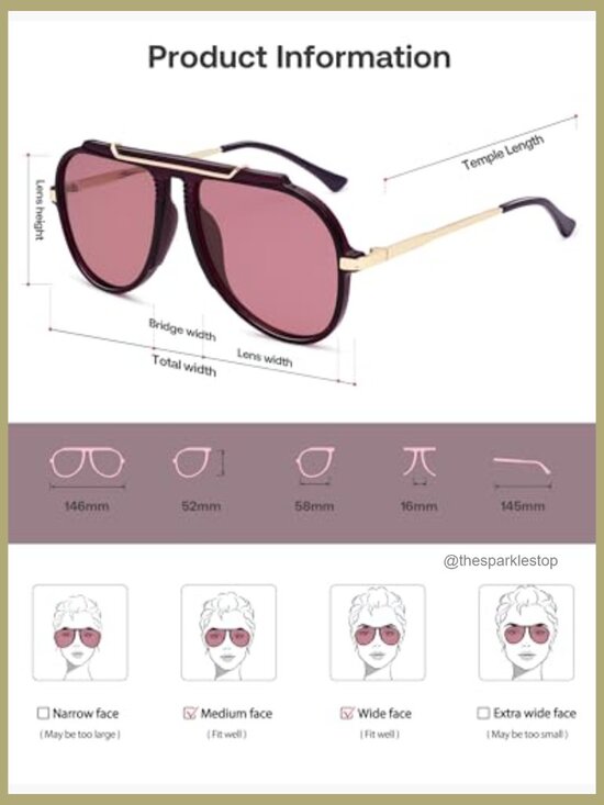 Retro Oversized Aviator Sunglasses with UV400 Protection